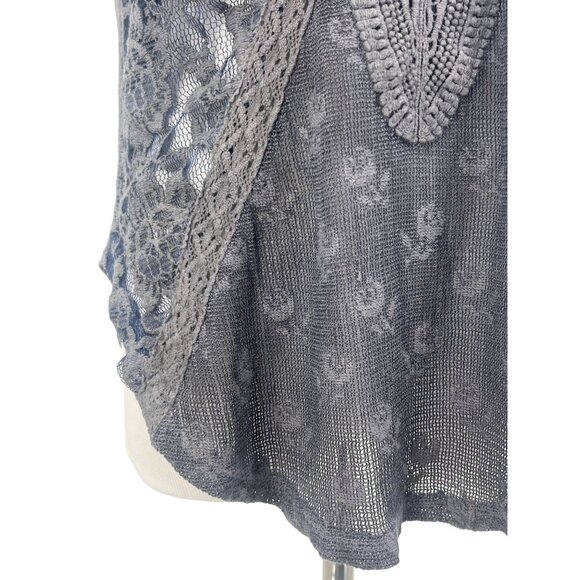 Free People Gray Lace Overlay Sleeveless Top - Picture 10 of 16